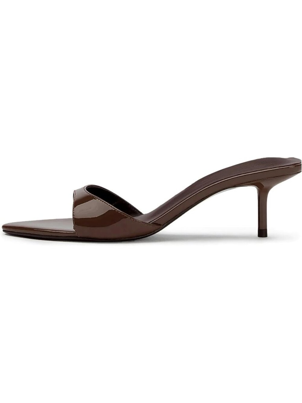 Women's Chocolate Brown Summer Pointed Open Toe Slip on Slingback Kitten Heels